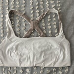 Lululemon Athletica White and Tan Sports Bra